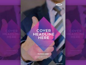 purple corporate leaflet