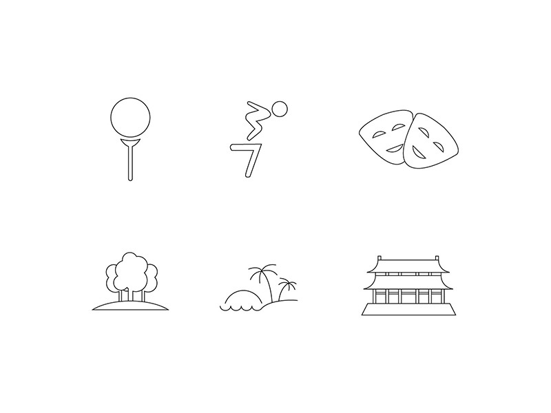 Lifestyle flat line icons