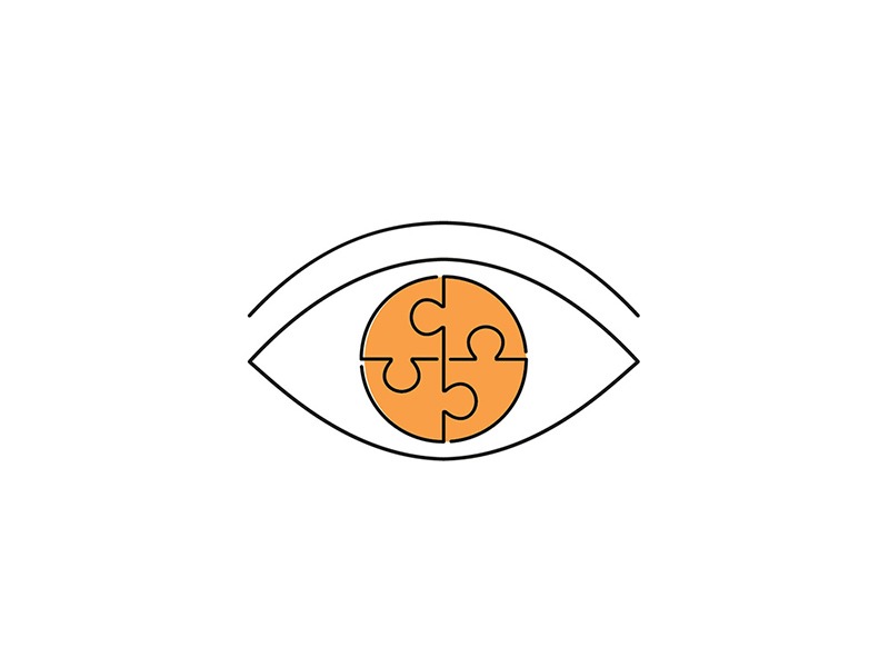 Puzzle eye Flat icon