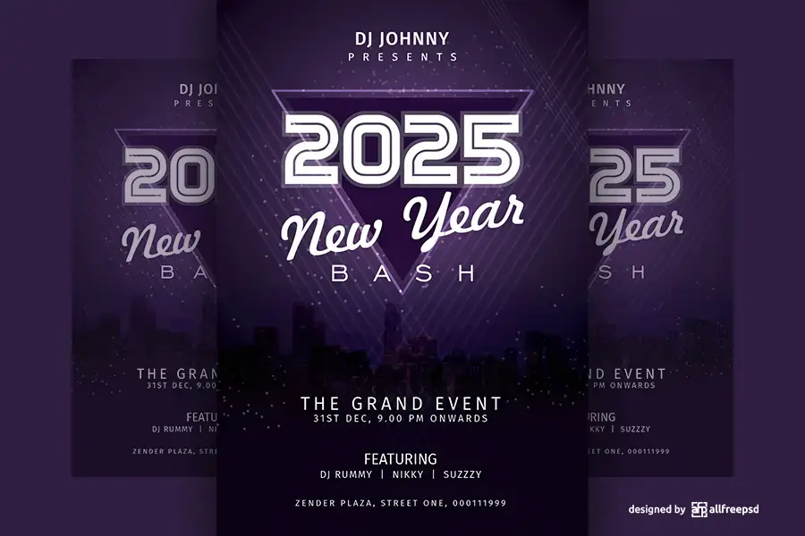 new-year-bash-2025-party-posters