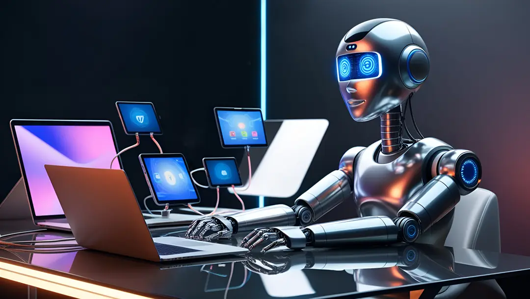 a-futuristic-robot-working-on-multiple-laptops