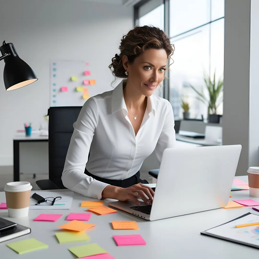 professionally-dressed-woman-working-on-laptop