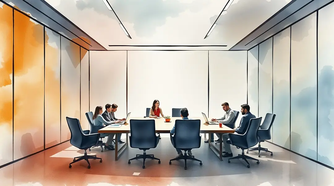 watercolor-painting-of-a-corporate-meeting