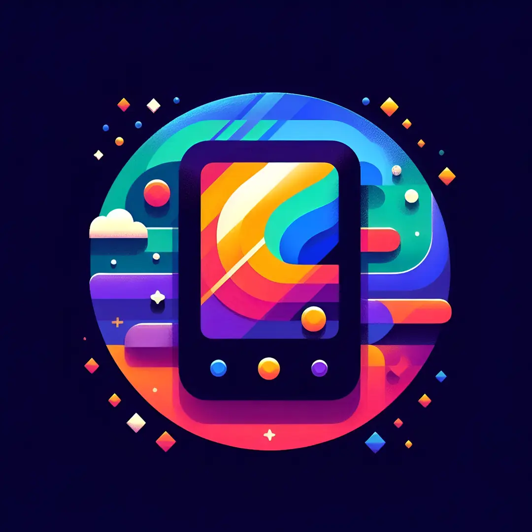 colorful-mobile-screen-in-a-circle