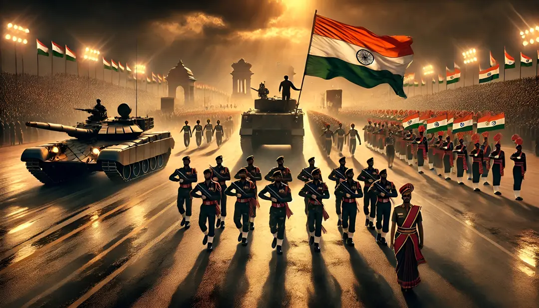 depicting-the-indian-republic-day-parade-soldiers-marching