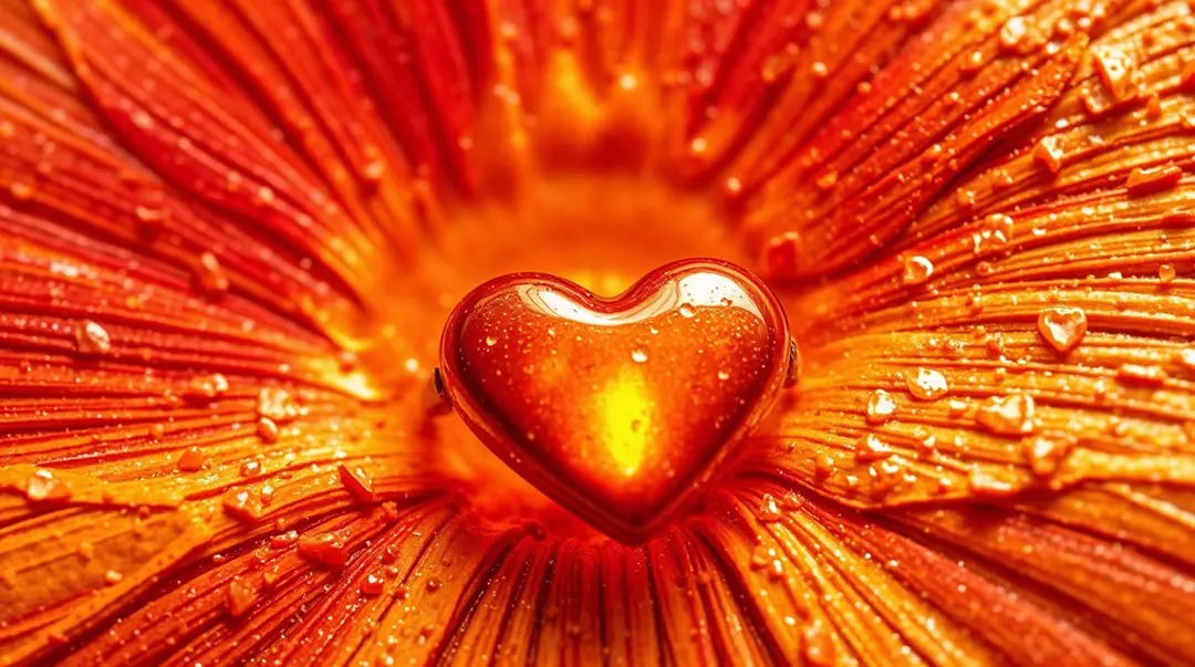 glowing-heart-on-a-vibrant-orange