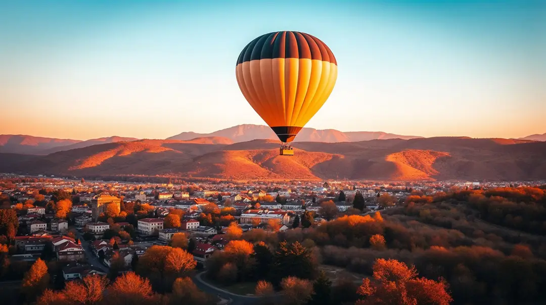 hot-air-balloon-floats-over-a-hilly-area