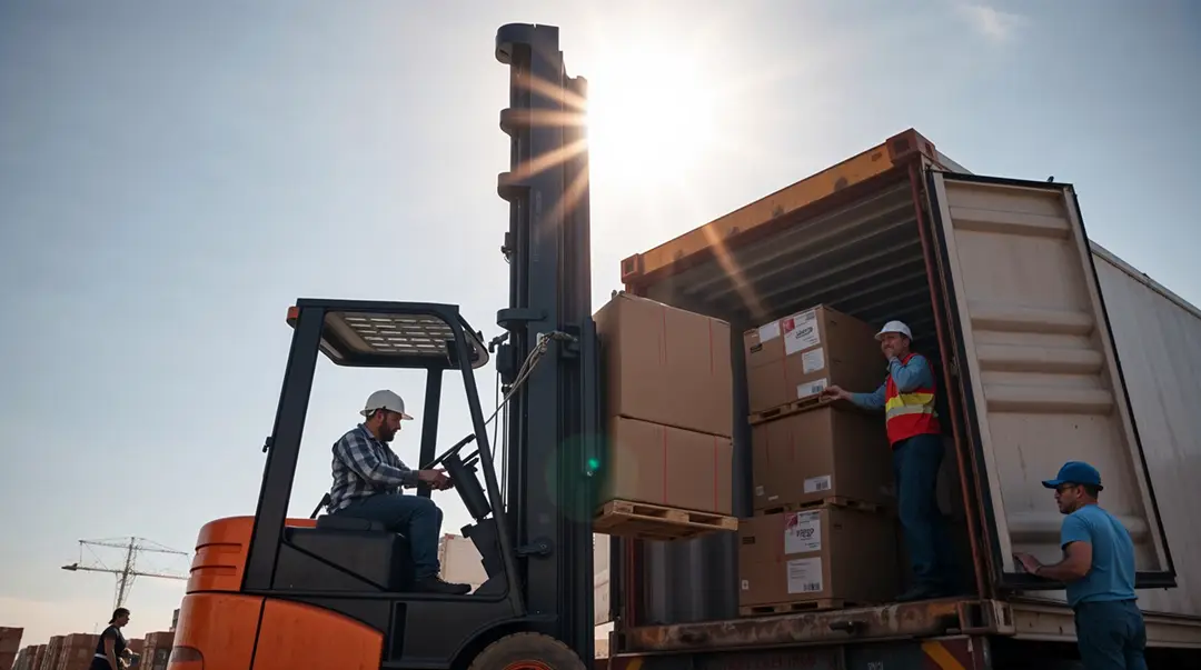 forklift-operator-loads-heavy-package-boxes