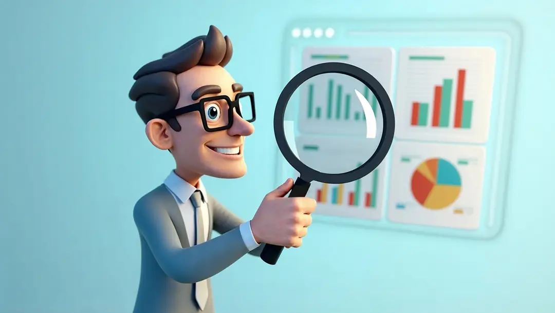 3d-cartoon-businessman-examining-graphs