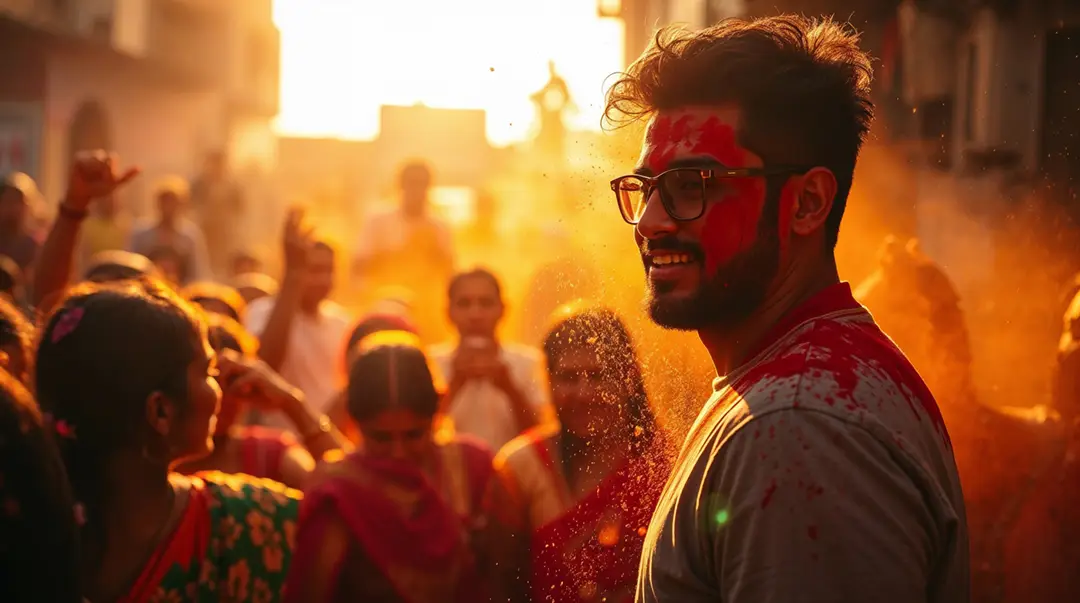 a-young-man-in-a-golden-holi-celebration