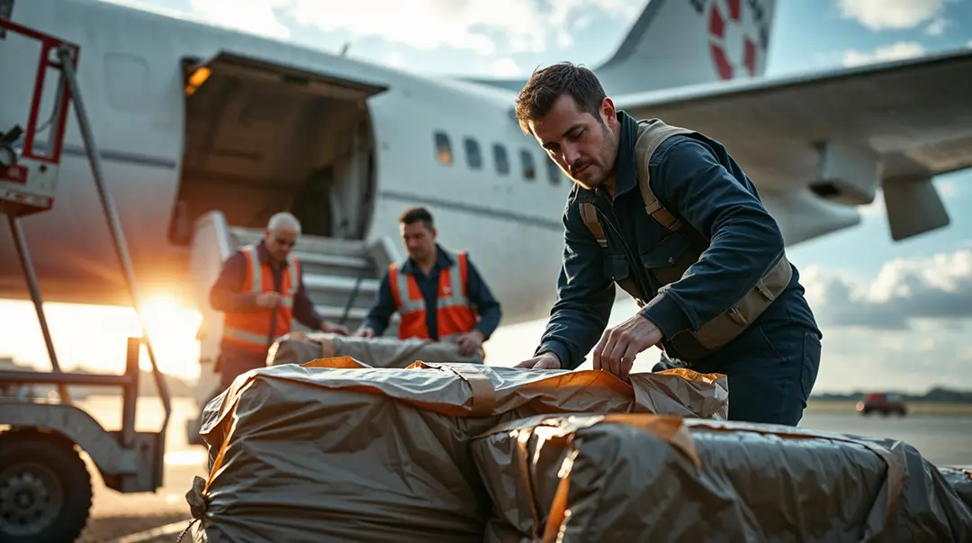 airport-workers-carefully-loading-cargo