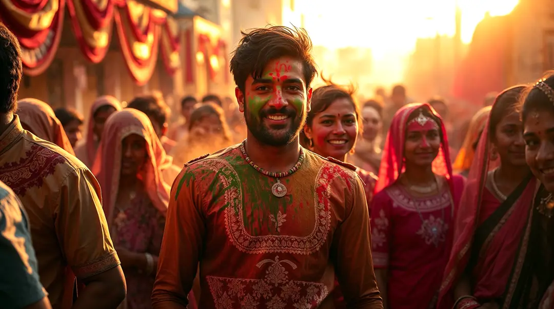 holi-celebration-in-india-in-traditional-attire