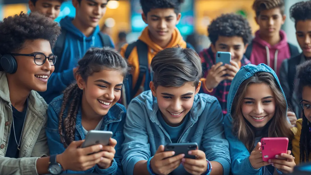 teenagers-using-smartphones-enjoying-social-media