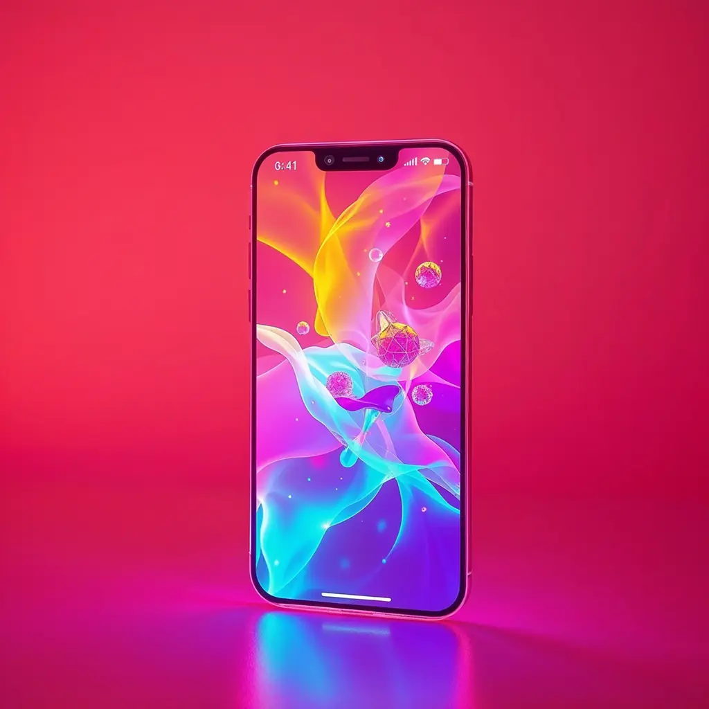 colorful-smartphone-with-abstract-digital-wallpaper