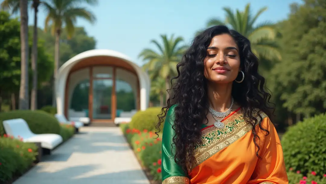 beautiful-indian-woman-in-orange-saree