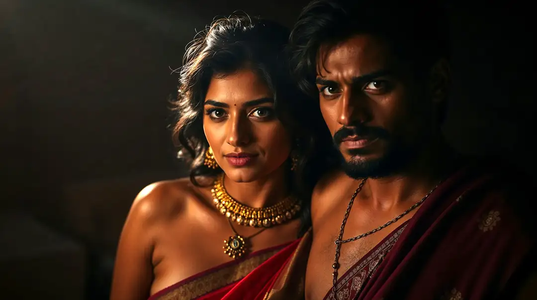 indian-couple-in-traditional-maroon-attire