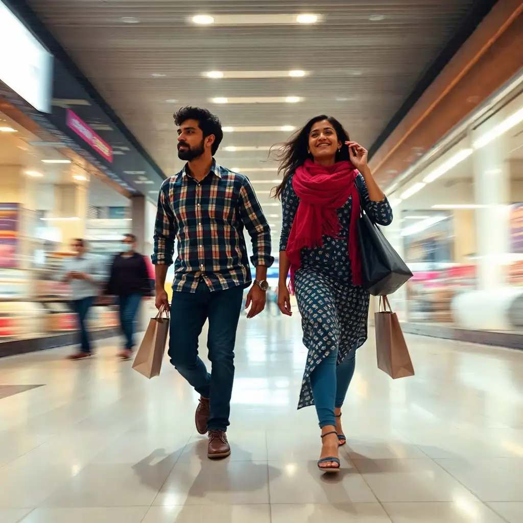 indian-couple-walking-in-a-shopping-mall