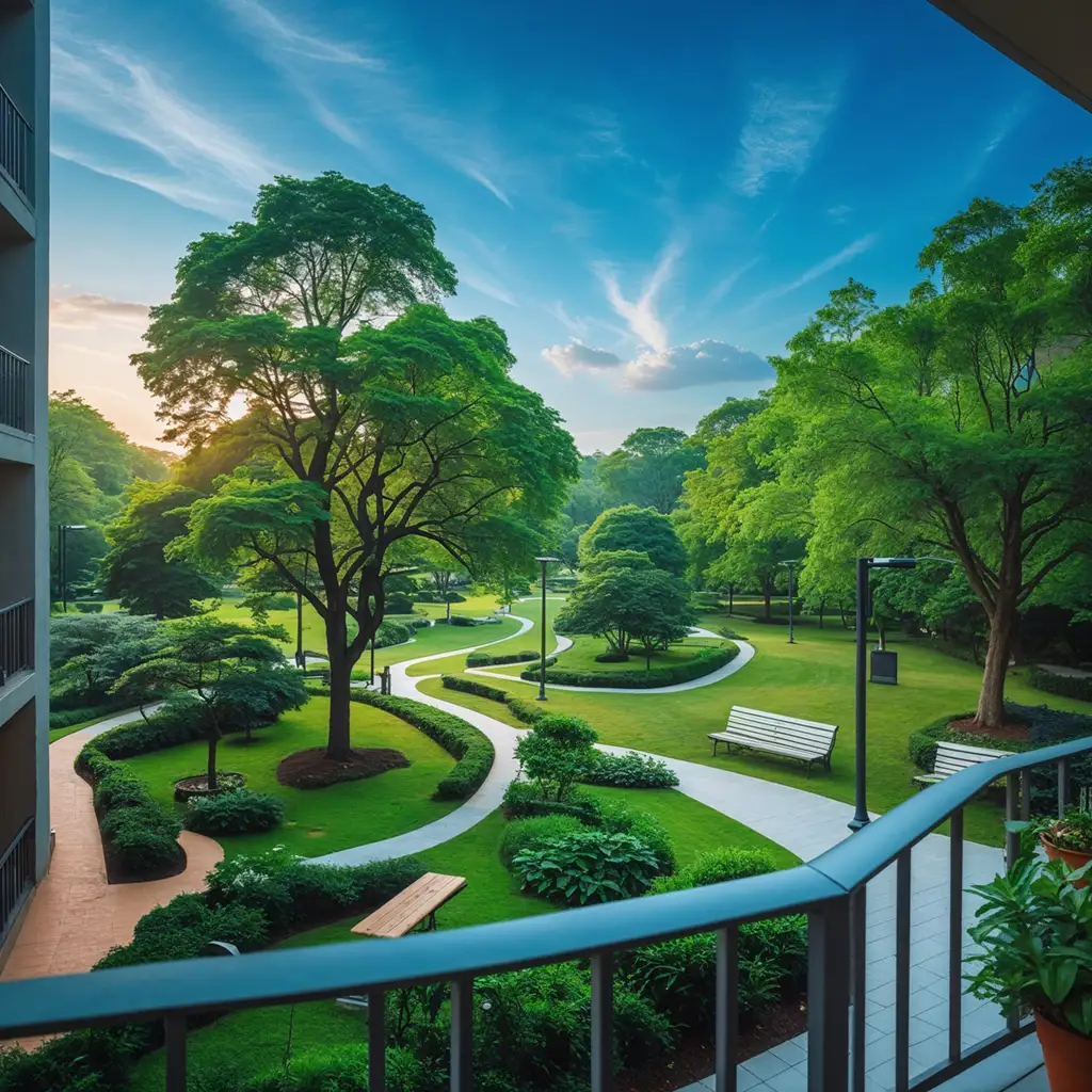 peaceful-garden-view-from-a-balcony
