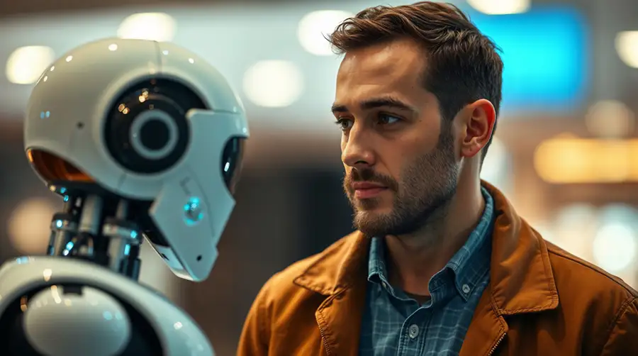 a-man-with-a-humanoid-robot