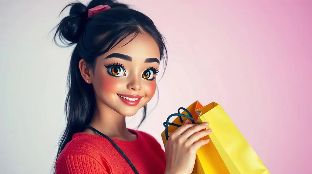 animated-girl-holding-shopping-bags