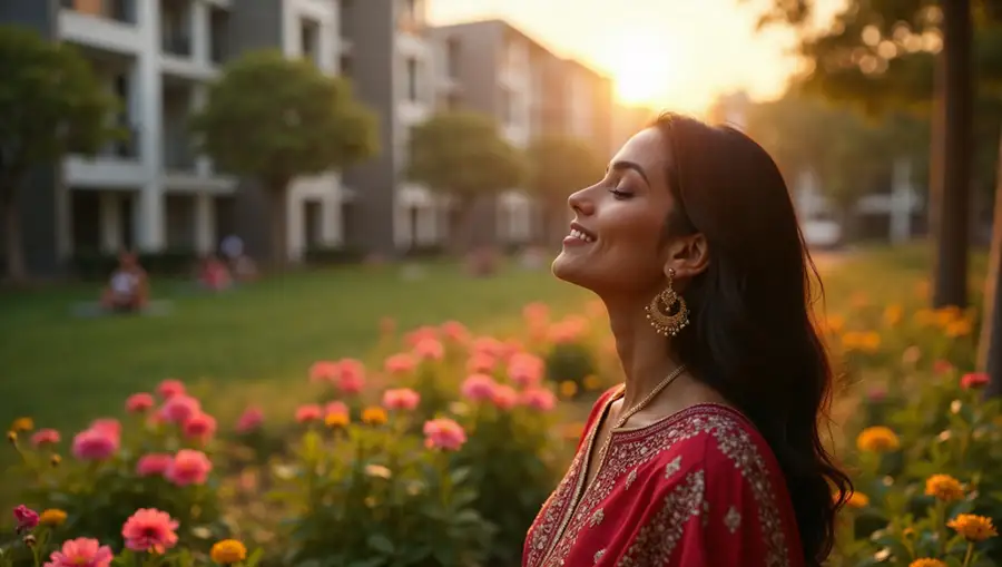 beautiful-indian-woman-enjoying-sunset