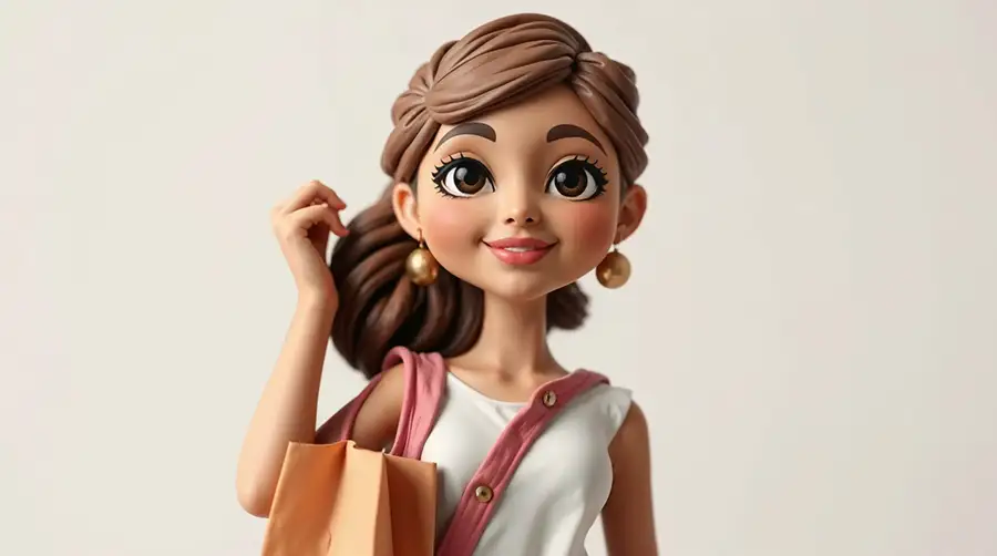cute-3d-cartoon-girl-holding-a-shopping-bag