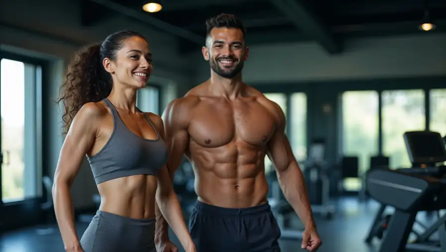 fit-couple-poses-confidently-in-a-gym
