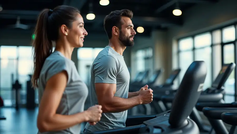 fit-couple-running-on-treadmills