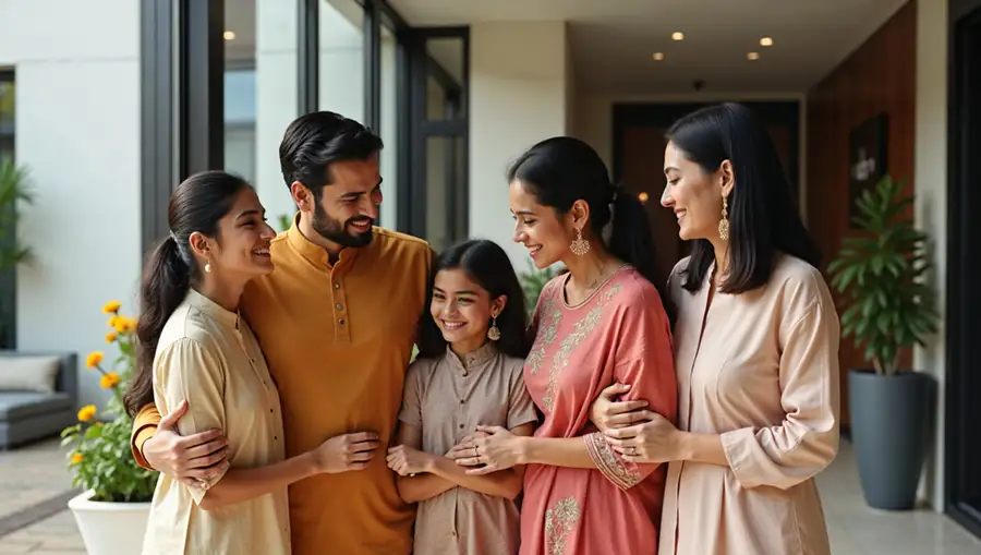 happy-indian-family-in-traditional-clothes