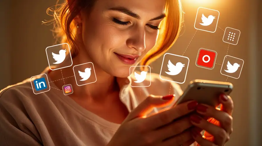 happy-woman-browsing-smartphone