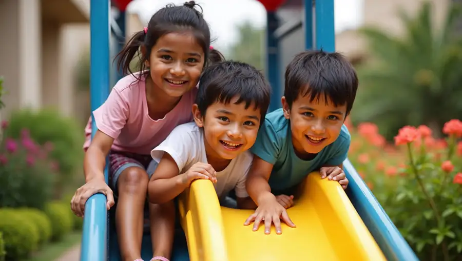 indian-kids-playing-on-a-slide