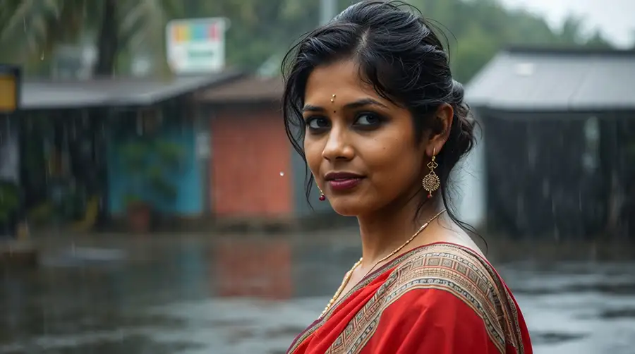 indian-woman-in-red-saree-with-gold-jewelry
