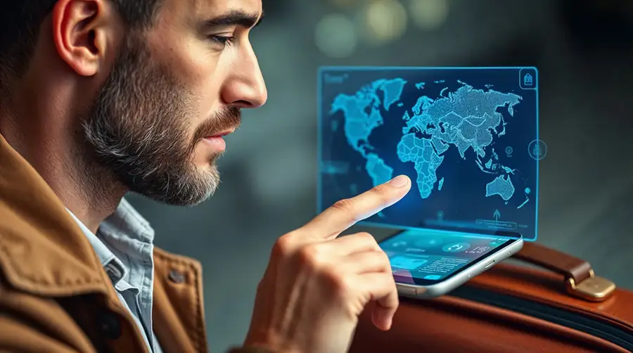 man-using-futuristic-digital-map