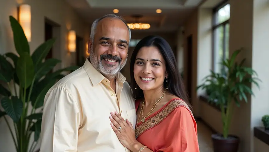 smiling-indian-couple-indoors-in-ethnic