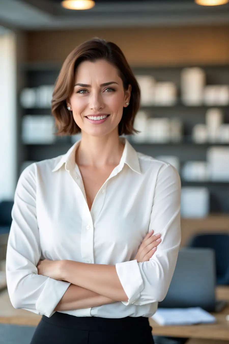 smiling-businesswoman-arms-crossed