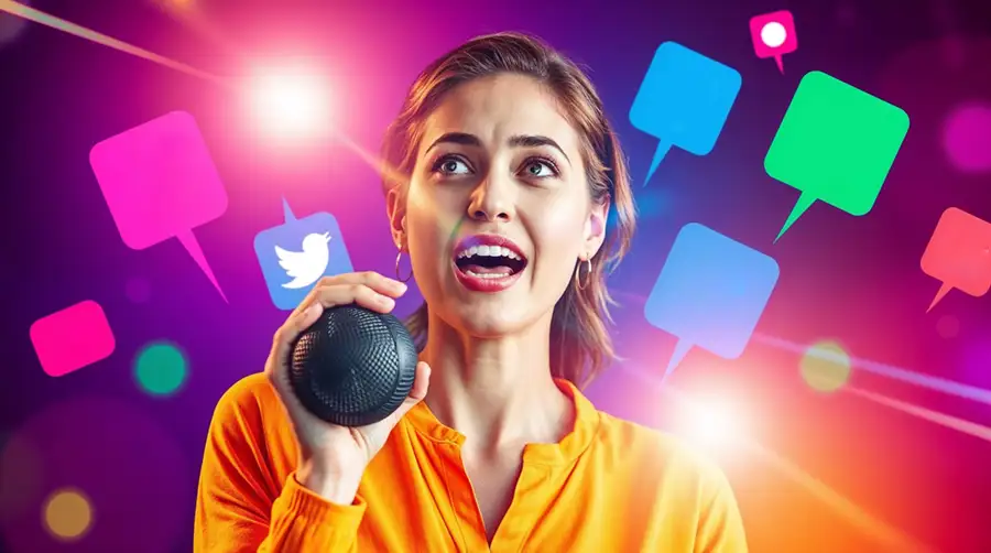 smiling-woman-with-a-mic