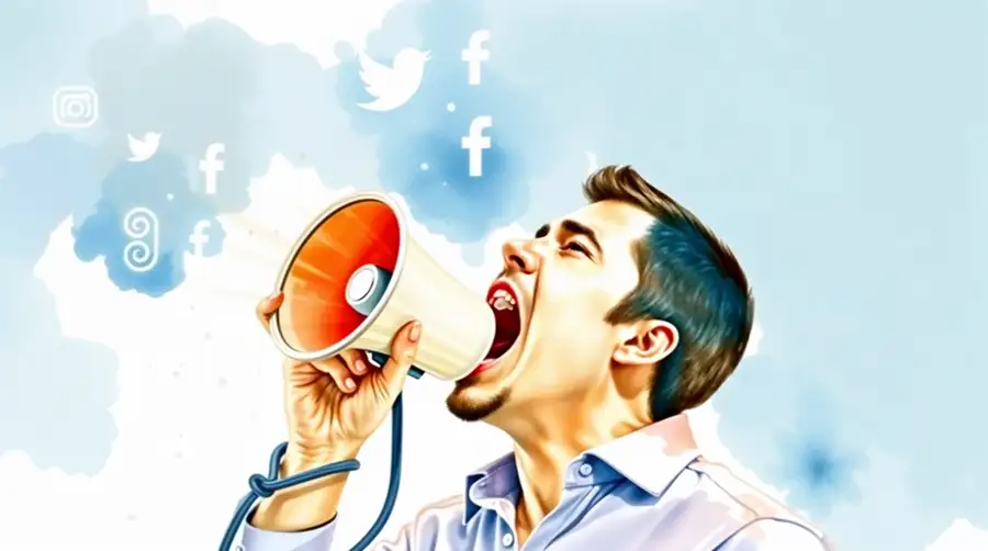 watercolor-art-of-a-man-with-a-megaphone