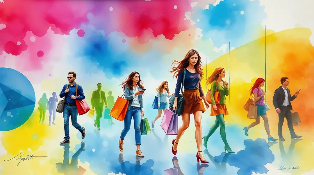watercolor-art-of-people-shopping-with-bags