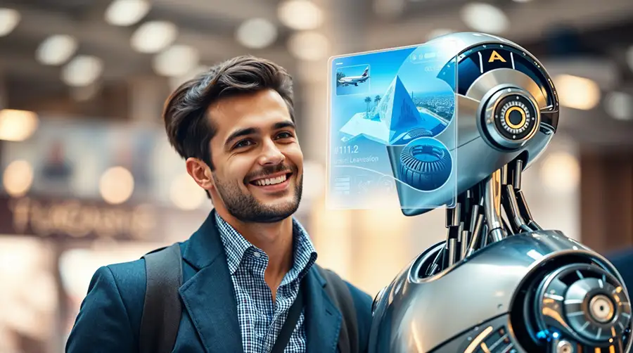 young-man-chatting-with-futuristic-robot