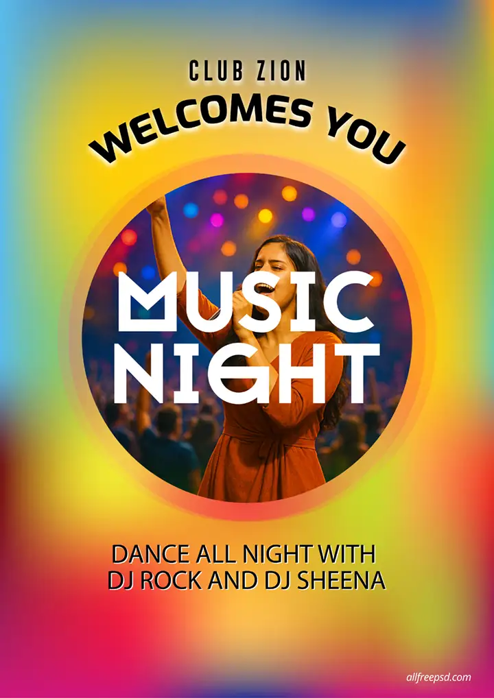 colorful-music-night-poster-with-dj