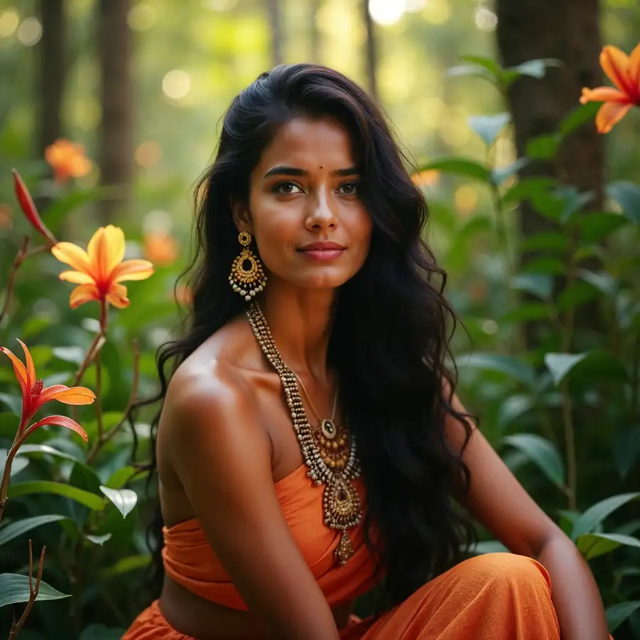 indian-woman-surrounded-by-lush-green