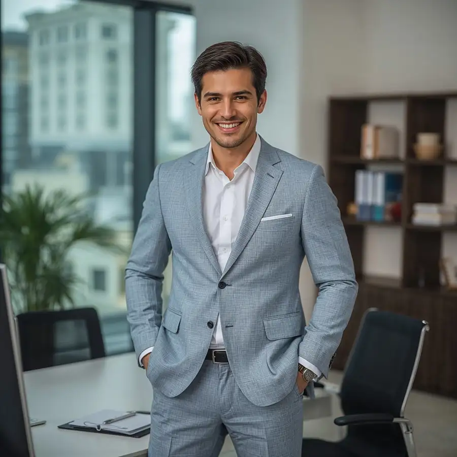 smiling-young-businessman-in-a-gray-suit