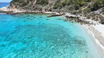 aerial-view-of-a-beautiful-secluded-beach