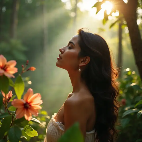 a-beautiful-woman-in-a-sunlit-garden
