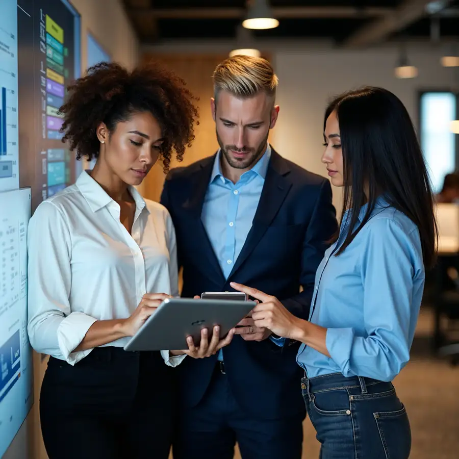 business-team-analyzing-data-on-tablet