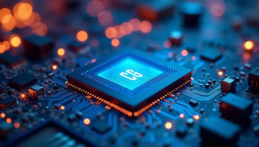 close-up-of-a-glowing-futuristic-microchip