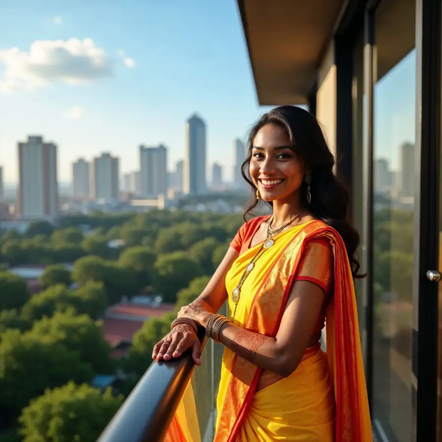 indian-woman-in-yellow-saree-smiling