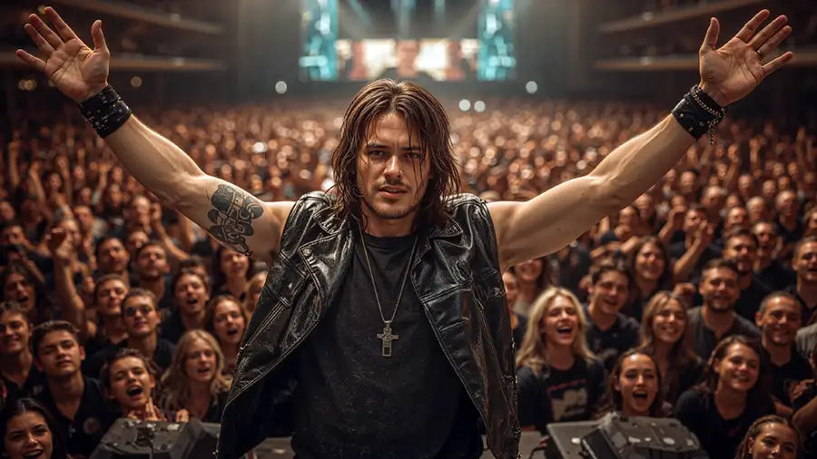 rock-singer-on-stage-with-arms-raised