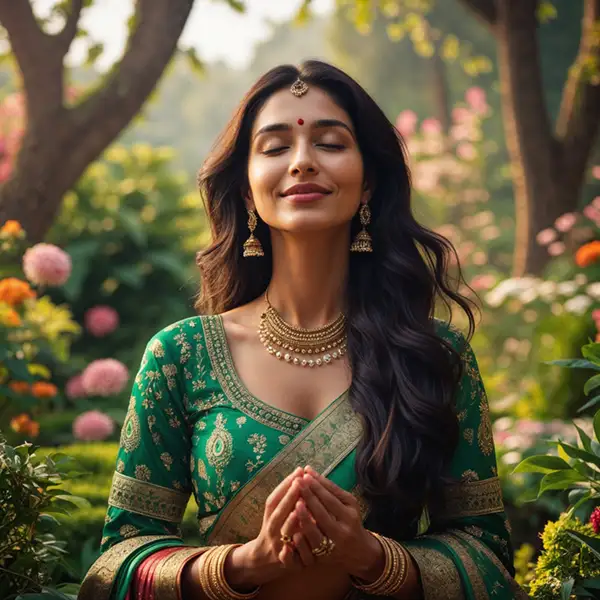 woman-in-green-saree-with-gold-jewellery