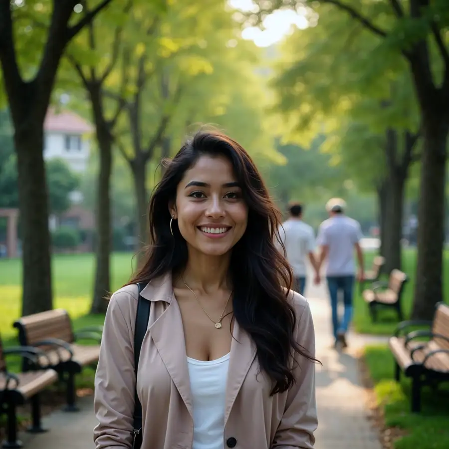 young-woman-smiling-in-a-park